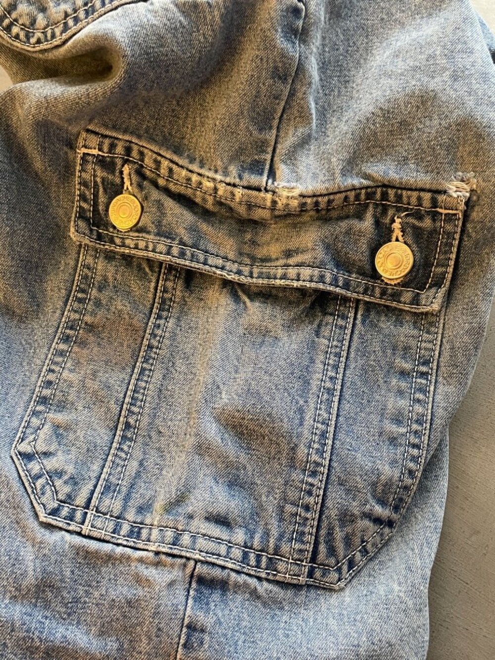Rare Vintage Jordache Girls Cargo Jeans Size 12 (Juniors 0), Wide‑Leg Y2K Denim - Picture 14 of 14